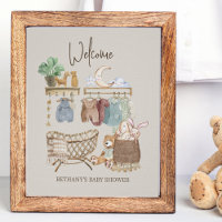 Tema de Berçário Boho Bem-vindo ao Chá de Bebê