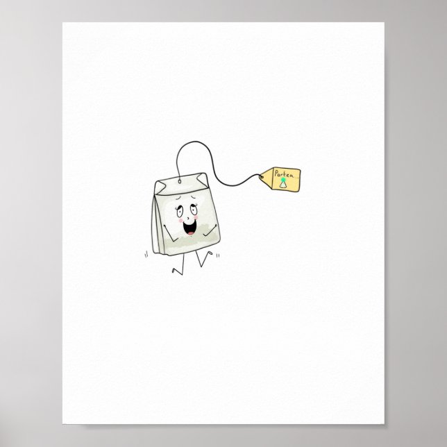 Poster tema de chá, amante de chá, sachê de chá (Frente)