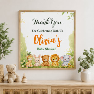 Poster Tema de Chá de Bebê Pequeno Selvagem