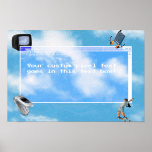 Poster Tema de Computador Windows95 com Texto Personaliza
