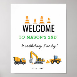 Poster Tema de Festa de Aniversário de Construção para Me