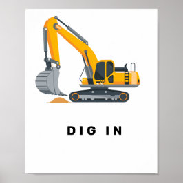 Poster Tema de Festa de Aniversário de Construção para Me