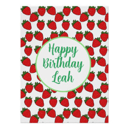 Pôster Tema de Festa de aniversário de Morango