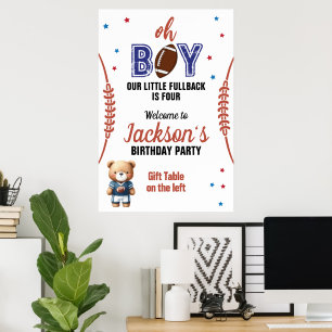 Poster Tema de Futebol Oh Boy Aniversário