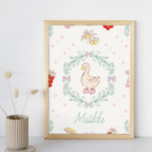 Tema de Ganso Bobo Gansos Fofos Rosa Personalizado