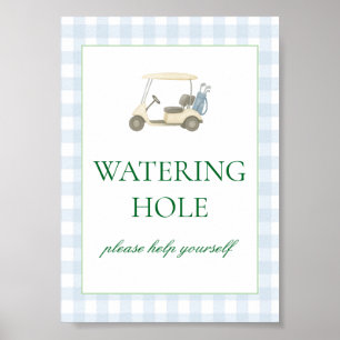 Poster Tema de Golfe do Rótulo de Água