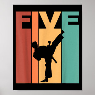 Poster Tema de Karate Taekwondo de 5º Aniversário 5 Anos