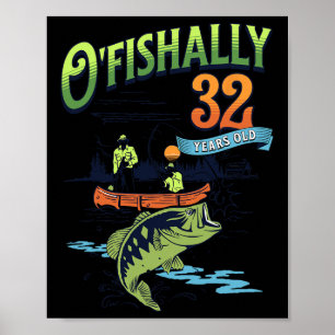 Poster Tema de pesca Ofishally 32 anos 32º aniversário