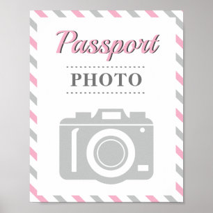 Poster Tema de Viagem do Passport Photo Booth Airplane