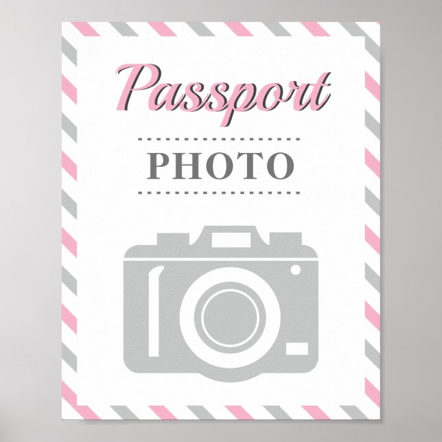 Poster Tema de Viagem do Passport Photo Booth Airplane (Frente)