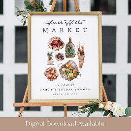 Poster Tema do Mercado dos Agricultores Chá de panela Sin