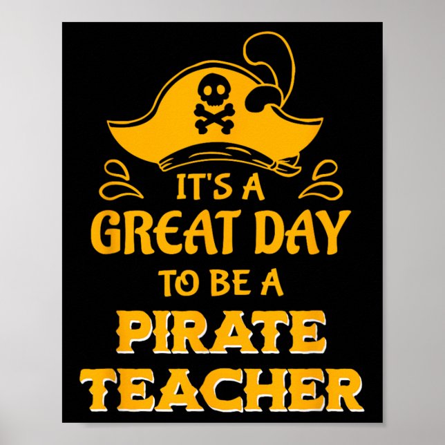Poster Tema Do Professor Pirata Para Funcionarios Escolar (Frente)