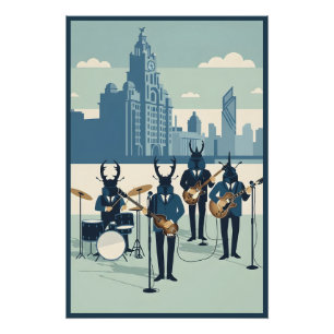 Pôster tema dos Beatles de Liverpool