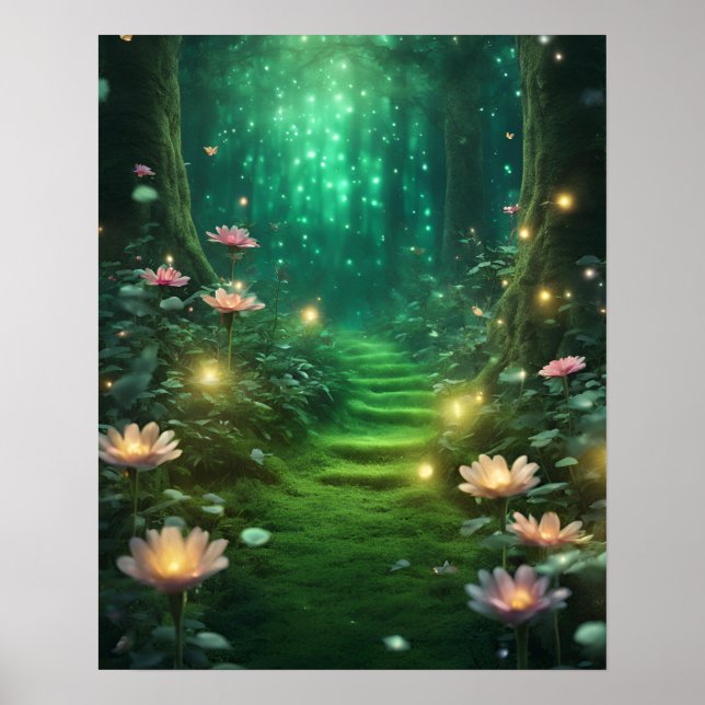 Poster Tema Magic GREEN da Floresta Encantada (Frente)