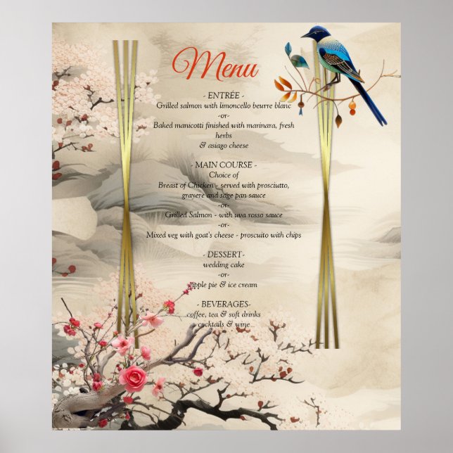 Poster tema Serene Tranquilidade Ikebana Japonês (Frente)