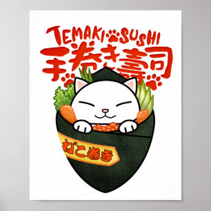 Poster Temaki Sushi Cat