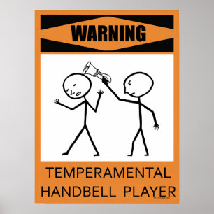 Poster Temperamental de advertência do jogador do