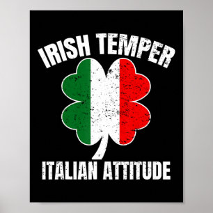 Poster Temperamento Irlandês Atitude Italiana St Patricks