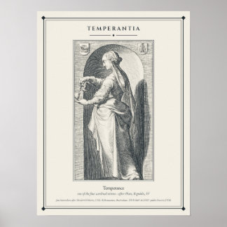Poster Temperança Virtude Cardeal Temperança Gravura