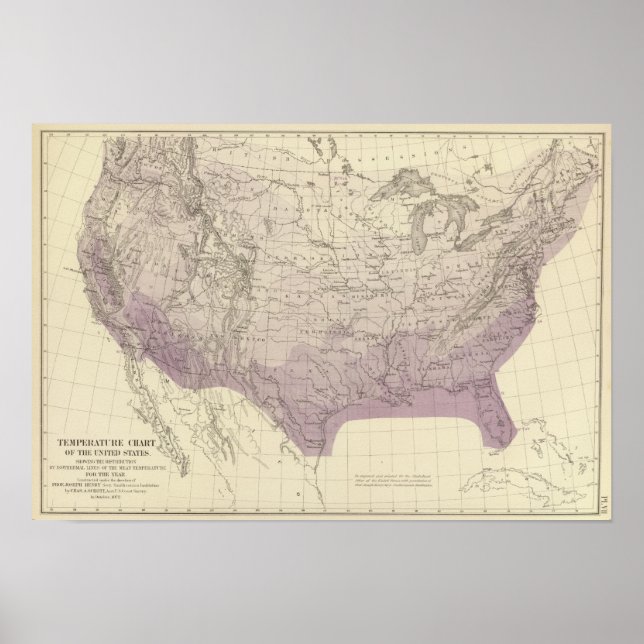 Pôster Temperatura dos EUA (Frente)