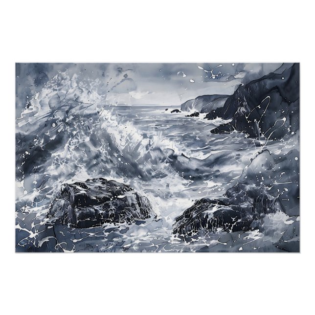 Pôster Tempest na costa galesa (Frente)