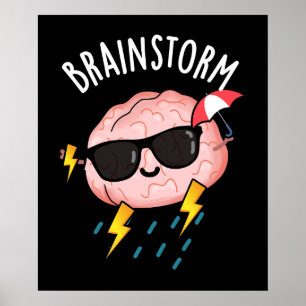 Poster Tempestade cerebral Clima Engraçado Arma Escuro BG