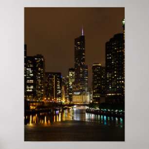 Poster Tempestade da Noite do Chicago River