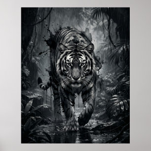 Poster Tempestade da Selva do Tigre de Tinta