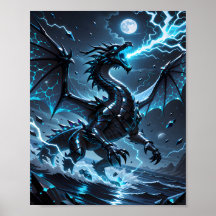 Tempestade de Fantasia do Dragão Negro com Relâmpa