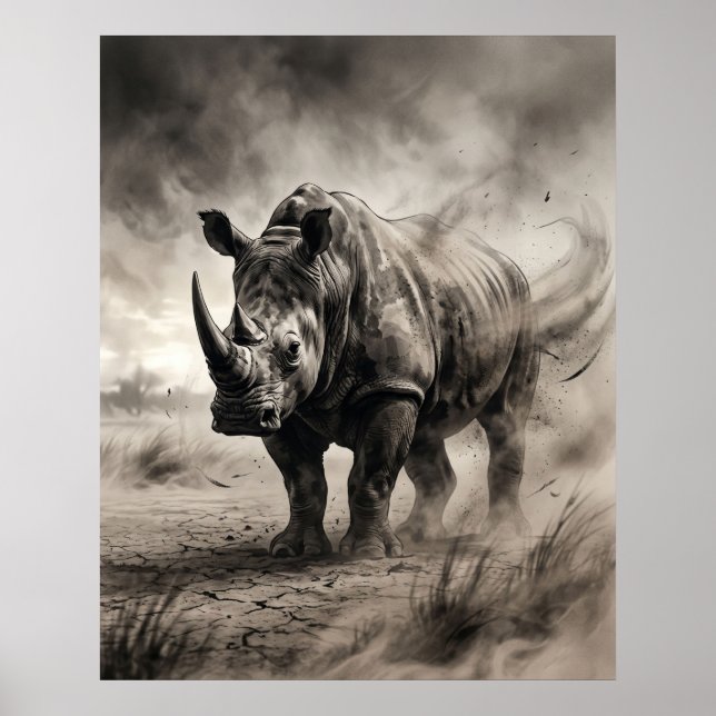 Poster Tempestade de Poeira Sumi Rhino (Frente)