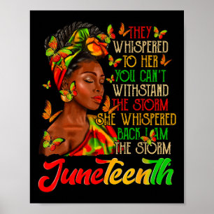 Poster Tempestade do Juneteenth Preto Mês da História Neg