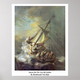 Poster Tempestade No Mar Da Galileia Por Rembrandt Van Ri