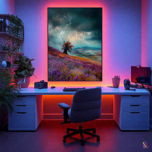 Poster Tempestade Sobre Campos de Lavanda - Dramática 
