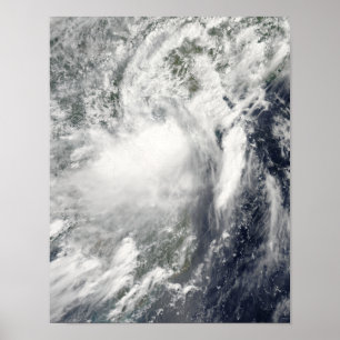 Pôster Tempestade tropical Conson que aproxima Vietnam