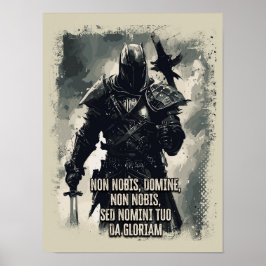 Poster Templar Knight Motto, a citação do cruzador