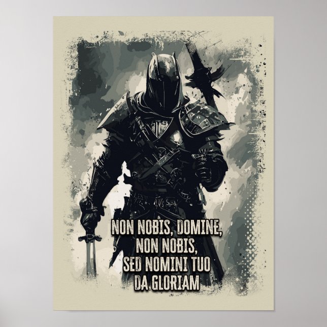Poster Templar Knight Motto, a citação do cruzador (Frente)