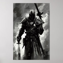 Poster Templar Knight O cruzador/guerreiro abstrato