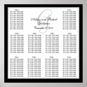 Poster Template Wedding Seating Chart Monogram Names