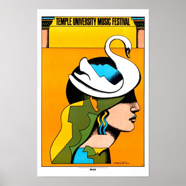 Poster Temple University Music Festival Vintage (Frente)