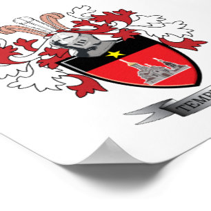Poster Templeton Family Crest Coat of Arms