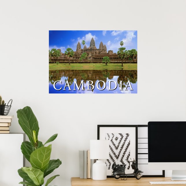 Poster Templo Angkor Wat | Camboja, Kampuchea (Escritório em casa)