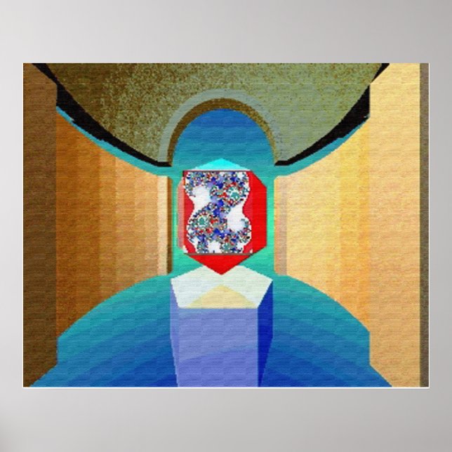 Poster TEMPLO CAOS E ORDEM Arte Fractal Surrealista (Frente)
