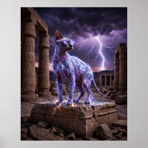 Poster Templo Carregado do Esfinge Relâmpago Arte