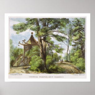 Pôster Templo Chinês, Jardins Kew, placa 13 de Kew Ga