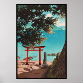 Poster Templo Chuzenji na praia de Utagahama Hasui Kawase