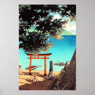 Poster Templo Chuzenji na Praia Utagahama Kawase Hasui 