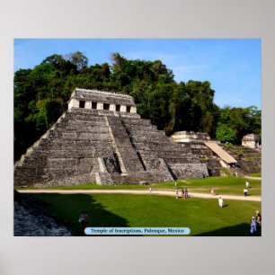 Pôster Templo das inscrição, Palenque, México