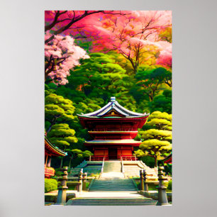 Poster Templo de Cherry Blossom