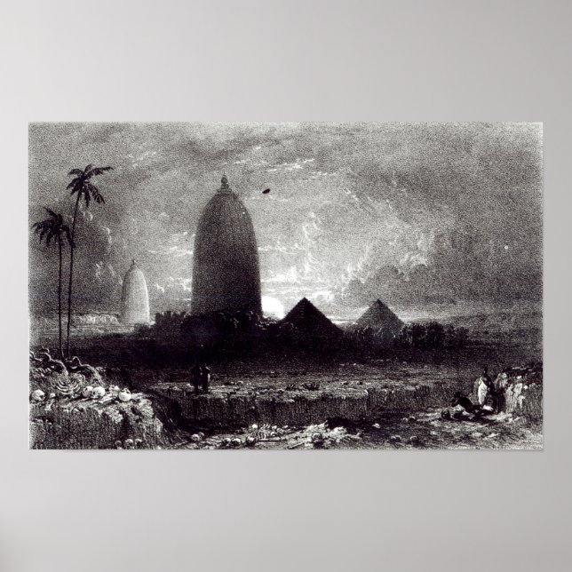 Pôster Templo de Jagannath, gravado por A. Picken, 1837 (Frente)