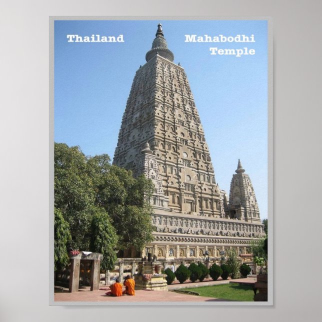 Poster Templo de Mahabodhi - Tailândia - (Frente)